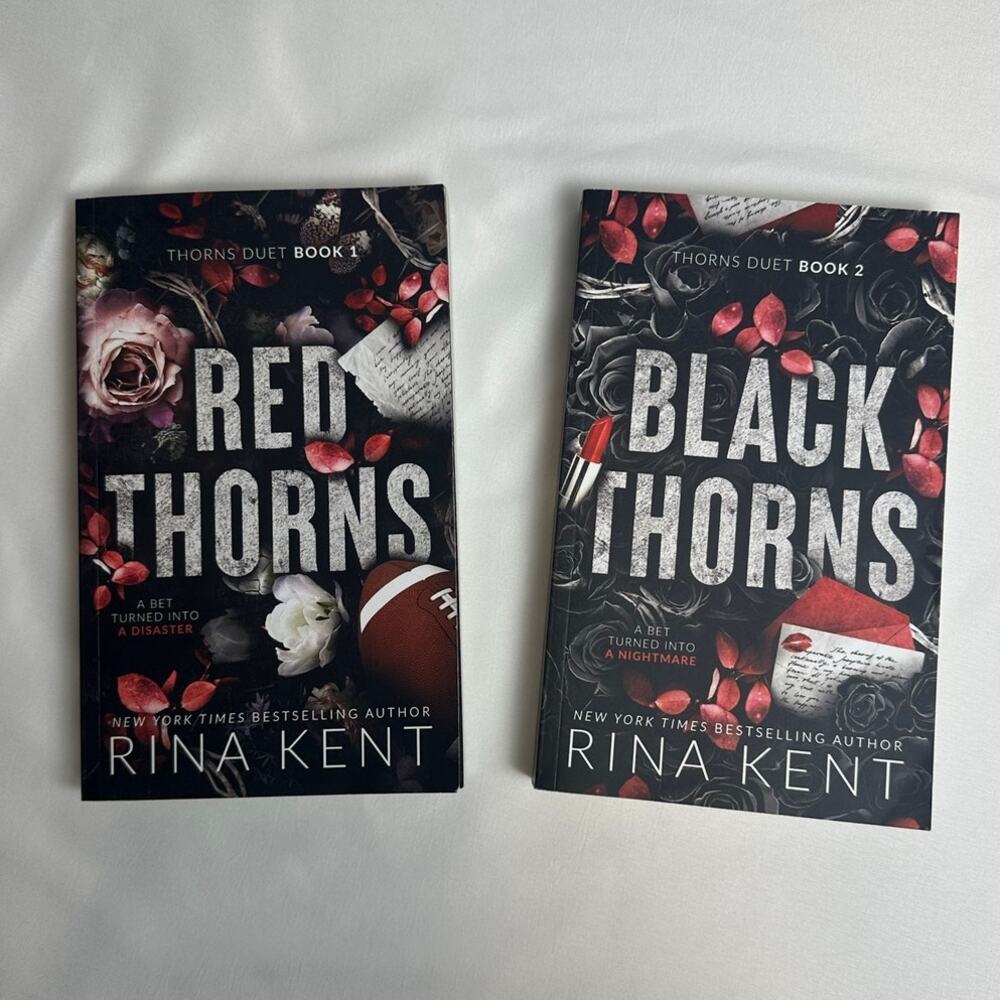 Red Thorns Black Thorns Rina Kent OOP Indie Paperback Thorns Duet 2 Book Set